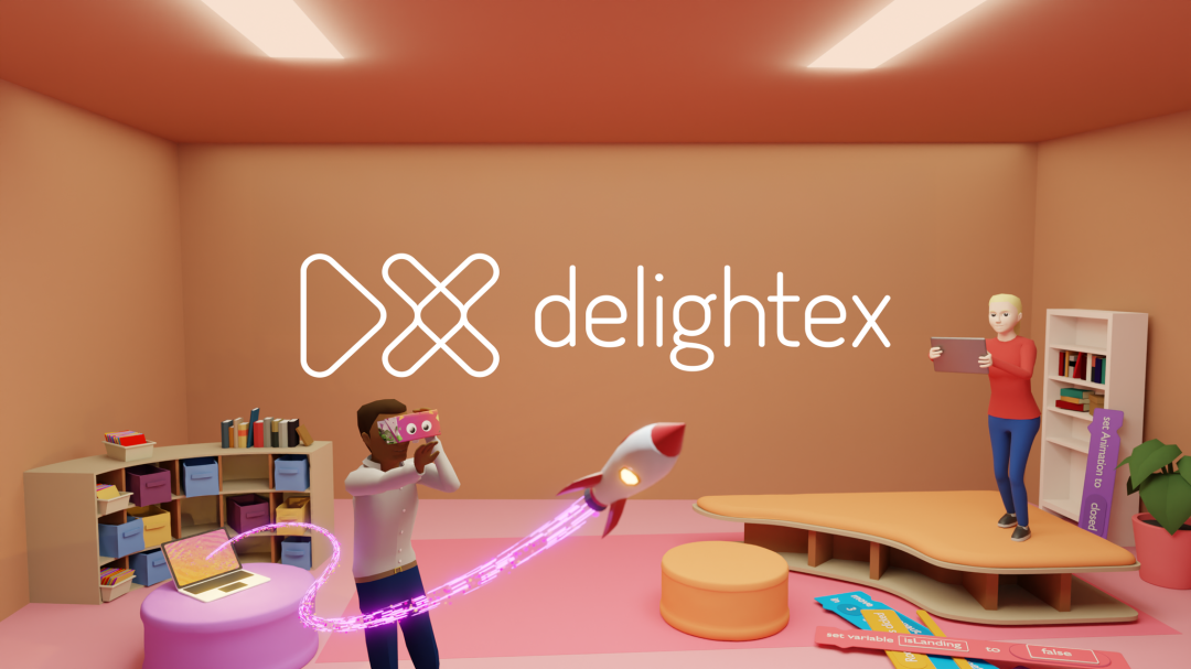 Virtuelle Welten gestalten in 3D - Workshop für Kinder ab 12 Jahren Auf einem 3D-Bild ist ein Wohnzimmer mit einem Mann und einer Frau zu sehen. Eine Spielzeugrakete steigt aus einem Computer und hinterlässt einen Schweif.